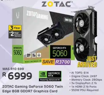 Computer Mania ZOTAC Gaming GeForce 5060 Twin Edge 8GB GDDR7 Graphics Card offer