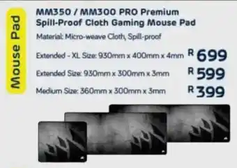 Computer Mania Corsair MM350/ MM300 PRO Premium Spill-Proof Cloth Gaming Mouse Pad offer