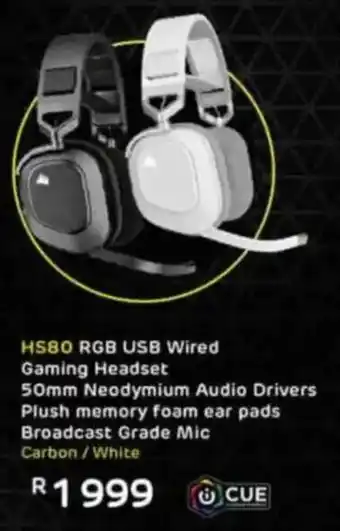 Computer Mania Corsair HS80 RGB USB Wired Gaming Headset offer