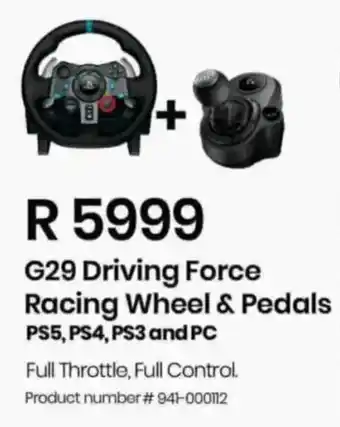 Computer Mania Logitech G29 Driving Force Racing Wheel & Pedals offer