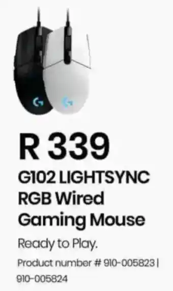 Computer Mania Logitech G102 LIGHTSYNC RGB Wired Gaming Mouse offer