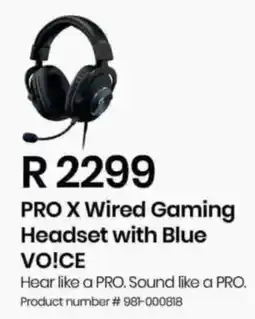 Computer Mania Logitech PRO X Wired Gaming Headset with Blue VOICE offer