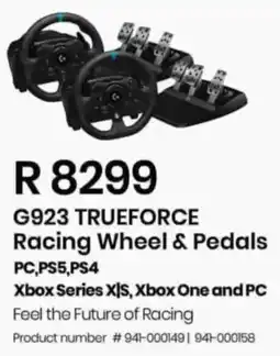 Computer Mania Logitech G923 TRUEFORCE Racing Wheel & Pedals offer
