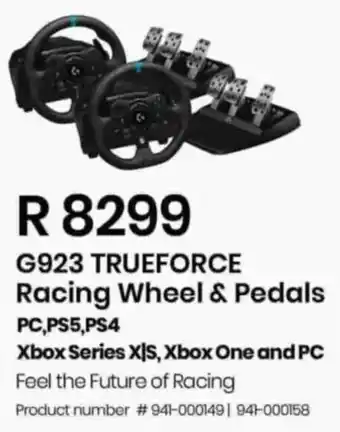 Computer Mania Logitech G923 TRUEFORCE Racing Wheel & Pedals offer