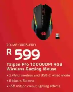Computer Mania Redragon Taipan Pro 10000DPI RGB Wireless Gaming Mouse offer