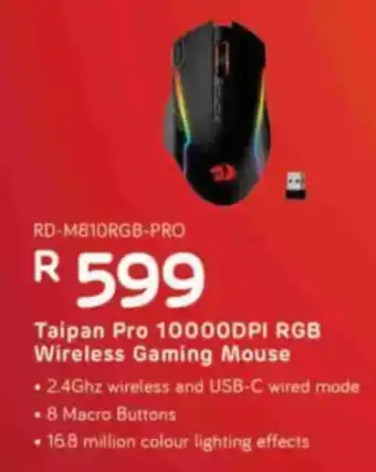 Computer Mania Redragon Taipan Pro 10000DPI RGB Wireless Gaming Mouse offer