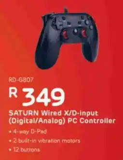 Computer Mania Redragon SATURN Wired X/D-input Digital/ Analog PC Controller offer