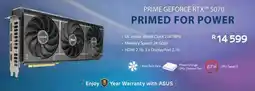 Computer Mania ASUS Prime Geforce RTX 5070 offer