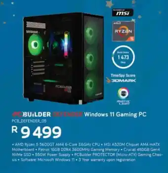 Computer Mania PCBuilder Defender Windows 11 Gaming PC offer