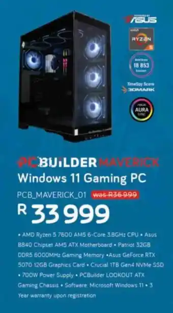 Computer Mania PCBuilder Maverick Windows 11 Gaming PC offer