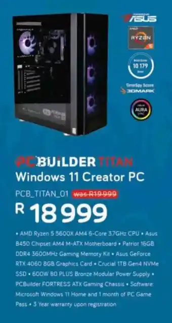Computer Mania PCBuilder Titan Windows 11 Creator PC offer