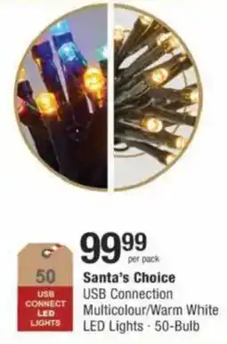 Checkers Hyper Santa's Choice USB Connection Multicolour/ Warm White LED Lights offer