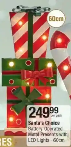 Checkers Hyper Santa's Choice Battery-Operated Metal Presents with LED Lights offer