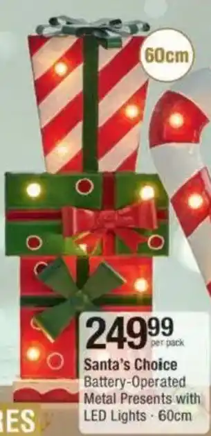 Checkers Hyper Santa's Choice Battery-Operated Metal Presents with LED Lights offer
