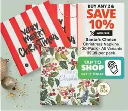 Checkers Hyper Santa's Choice Christmas Napkins offer