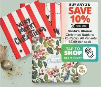Checkers Hyper Santa's Choice Christmas Napkins offer