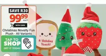 Checkers Hyper Christmas Novelty Fun Plush offer