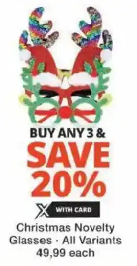 Checkers Hyper Christmas Novelty Glasses offer