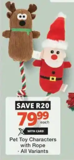 Checkers Hyper Pet Toy Characters with Rope offer