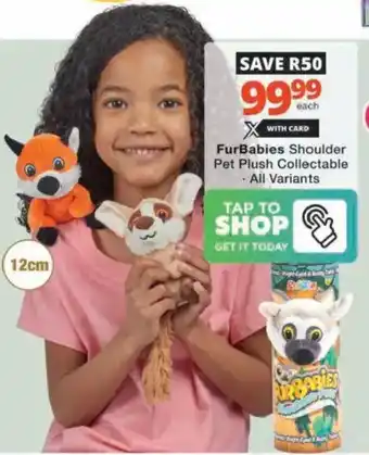 Checkers Hyper FurBabies Shoulder Pet Plush Collectable offer