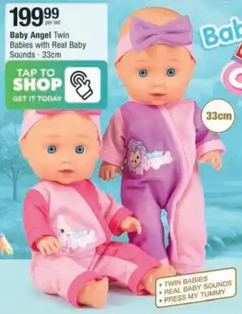 Checkers Hyper Baby Angel Twin Babies with Real Baby Sounds offer