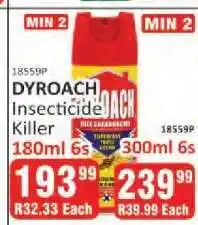 KitKat Cash and Carry DYROACH Insecticide Killer 180ml 6s offer