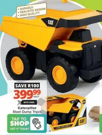 Checkers Hyper Caterpillar Steel Dump Truck offer
