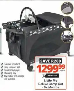 Checkers Hyper Little Me Deluxe Camp Cot offer