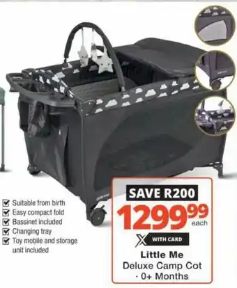 Checkers Hyper Little Me Deluxe Camp Cot offer