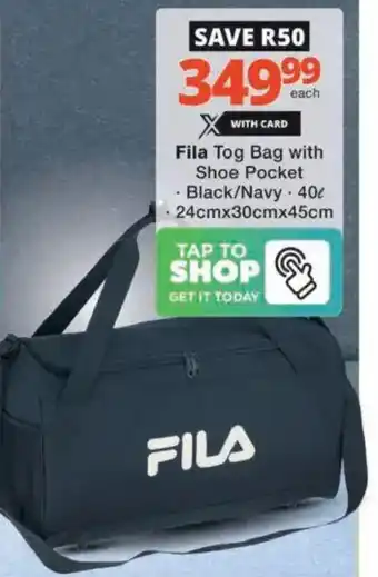Checkers Hyper Fila Tog Bag with Shoe Pocket offer