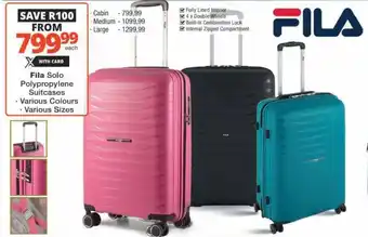 Checkers Hyper Fila Solo Polypropylene Suitcases offer