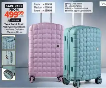Checkers Hyper Yves Saint Clair ABS Quilt Suitcases offer