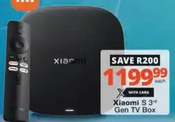 Checkers Hyper Xiaomi S 3rd Gen TV Box offer