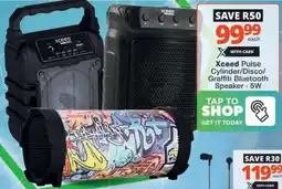 Checkers Hyper Xceed Pulse Cylinder/ Disco/ Graffiti Bluetooth Speaker offer