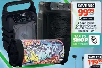 Checkers Hyper Xceed Pulse Cylinder/ Disco/ Graffiti Bluetooth Speaker offer