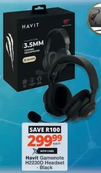 Checkers Hyper Havit Gamenote H2230D Headset offer