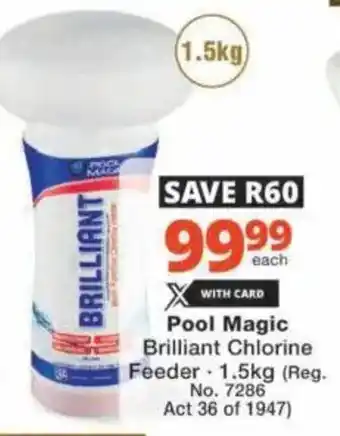 Checkers Hyper Pool Magic Brilliant Chlorine Feeder offer