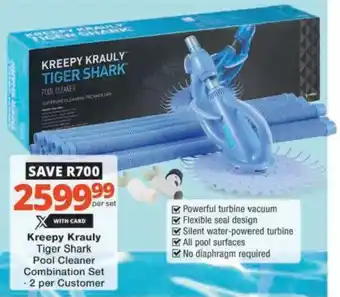 Checkers Hyper Kreepy Krauly Tiger Shark Pool Cleaner Combination Set offer