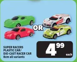 Usave Super racers plastic car/ die-cast racer car offer