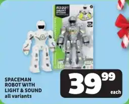 Usave Spaceman robot with light & sound offer
