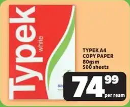 Usave Typek a4 copy paper 80gsm 500 sheets offer