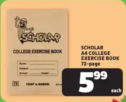 Usave Scholar A4 college exercise book 72-page offer