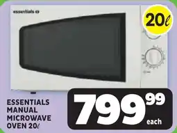 Usave Essentials manual microwave oven offer