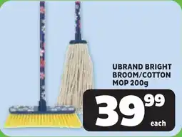 Usave Ubrand bright broom/ cotton mop offer