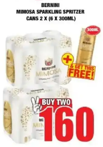 Boxer Liquors Bernini mimosa sparkling spritzer cans offer