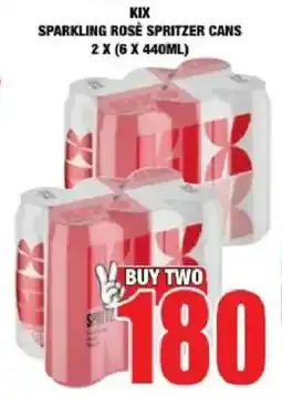 Boxer Liquors Kix sparkling rosè spritzer cans offer