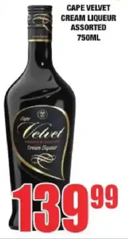 Boxer Liquors Cape velvet cream liqueur assorted offer