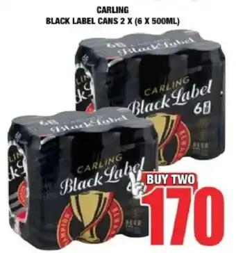 Boxer Liquors Carling black label cans offer