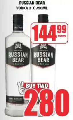 Boxer Liquors Russian bear vodka offer