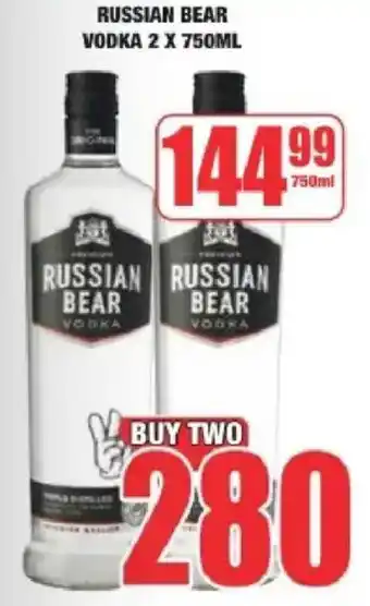 Boxer Liquors Russian bear vodka offer